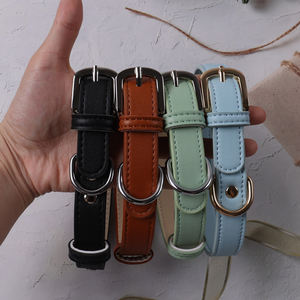 Collar de perro de cuero DIY de fábrica Okeypets con hebilla ajustable de Metal Collar de cuero de vaca colorido personalizado para perros - Product Image 1