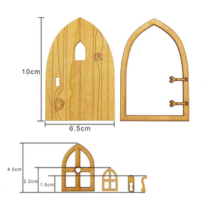 เฟอร์นิเจอร์ตกแต่งบ้านตุ๊กตาขนาดเล็กประตูและหน้าต่างบ้านตุ๊กตาไม้อุปกรณ์เสริมบ้านตุ๊กตาขนาดเล็ก - Product Image 5