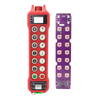 Control Remoto Inalámbrico Industrial a Prueba de Agua IP67 de 12 Botones de Una Sola Velocidad para Grúa, Interruptor de Botón Metálico