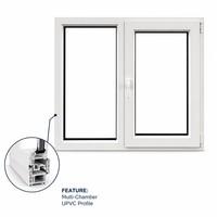 Ventanas de PVC de Color Personalizado para Casa, Ventana Abatible Multicámara, Aislamiento Térmico, Larga Vida Útil