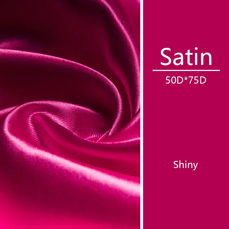 Miễn Phí Mẫu Bán 50D * 75D Glossy Satin 100% Polyester Silk Phi Vải Satin