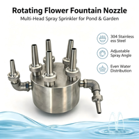 Nosel Air Mancur Bunga Berputar Multi Kepala Bahan Stainless Steel 304 Aliran Air Halus untuk Dekorasi Kolam Persegi Garansi 1 Tahun