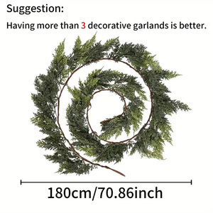 Guirnaldas de Hojas de Pino Artificiales de Plástico, Duraderas y Modernas, para Decoración de Ventanas de Hotel, Escenarios, Festivales y Navidad - Product Image 5