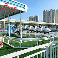 Mini-attraction de train à grande vitesse moderne toutes saisons, avec éclairage LED étanche et structure en métal, pour parcs intérieurs