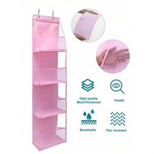Hot Sale 1pc 4 Layer Over Door Hanging Organizer Wall Large Capacity Mesh Holder Clear Pockets Hanging Storage <b>Bag</b> for Home - Product Image 5