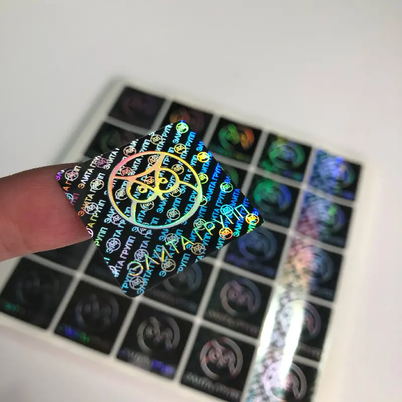 Stiker hologram kustom label keamanan perekat 3d logo kustom untuk promosi