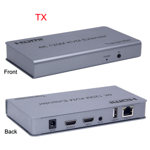 4K 120M <span class=keywords><strong>HDMI</strong></span> KVM extension sur <span class=keywords><strong>RJ45</strong></span> Ethernet Cat5e Cat6 câble vidéo émetteur et récepteur Kit Support USB souris clavier IR - Product Image 3