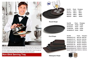 ถาดกลมสี่เหลี่ยมทรงรีทรงกลมป้องกันการลื่นสำหรับโรงแรมและร้านอาหาร - Product Image 2