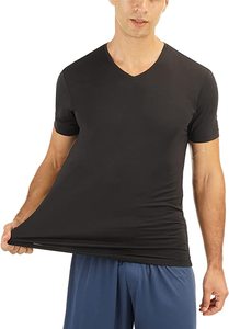 T-shirts à manches courtes en coton doux, anti-transpiration, teinture unie, <span class=keywords><strong>col</strong></span> en <span class=keywords><strong>V</strong></span>, pour hommes, personnalisables en usine, pour le travail, les é<span class=keywords><strong>v</strong></span>énements et les clubs - Product Image 3