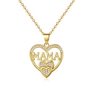 Collier Pendentif Cœur Polyvalent Plaqué Or 18K en Cuivre, Tendance et Polyvalent, Idéal pour la Fête des Mères - Meilleure Vente Transfrontalière - Product Image 3