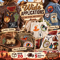 Patch brodé thermocollant ou à coudre Western Cowboy Cheval Cactus Texas Botte Crâne Chapeau de Rodeo en gros