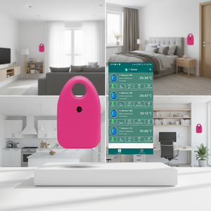 Registrador de Temperatura y Humedad Ultrapequeño para Cama, Termómetro Higrómetro con Conexión 4G para Monitoreo Remoto de la Temperatura - Product Image 1