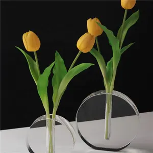 European Crystal Glass Crafts Mini Decoration Desk Table Decoration Small Fresh Transparent Flower Vase