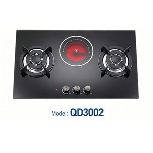 Estufa de Cocina de 24 Pulgadas con 3 Quemadores de <span class=keywords><strong>Gas</strong></span> y Eléctricos Integrados de Vidrio Templado, con Encendido Electrónico, para Uso Doméstico - Product Image 2