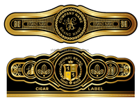 Étiquette d'emballage pour cerclage de cigare en papier doré, impression personnalisée de haute qualité pour marque privée