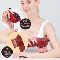 Masseur à ventouses électrique portable avec chauffage par lumière rouge, 12 niveaux d'aspiration, appareil de massage à ventouses sans fil