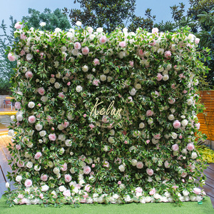 W-FW062 Hot <b>Purple</b> Artificial Flower Wall Stage Arrangement Backdrop Roll up 8ft*8ft Floral <b>Decoration</b> for Wedding <b>Party</b> Events - Product Image 6