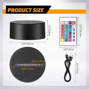 Base de Lámpara LED de 7/16 Colores, con Iluminación 3D, Diseño Anime, Acrílico, con Cable USB y Control Remoto, Venta al Por Mayor - Product Image 5