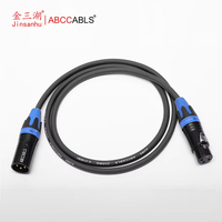 Câble XLR de haute qualité Jinsanhu ROHS CE, 3 broches mâle vers femelle, câble de microphone, fil de cuivre, gaine en PVC, vente en gros