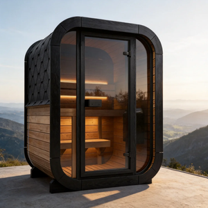 Moderna Cabina de Sauna de Vapor para Exteriores, de Madera Sólida, Cuadrada, para el Jardín, Bienestar y Relajación - Product Image 1