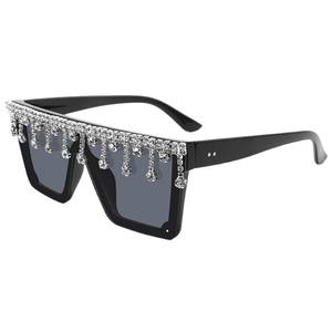 Lunettes de soleil Conchen avec strass, unisexes, monture carrée, UV400, matériau PC, lunettes de soleil tendance - Product Image 4
