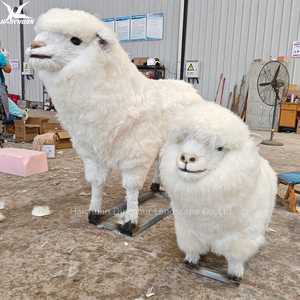Personalizable tamaño <span class=keywords><strong>real</strong></span> Animatronic Animal cabra lindo realista Merino oveja estatua con piel <span class=keywords><strong>Real</strong></span> para la decoración de la granja - Product Image 3