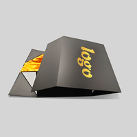 Boîte-cadeau personnalisée de luxe magnétique en satin noir doublé impression en relief satin d'or à l'intérieur de l'emballage pour emballage Premium