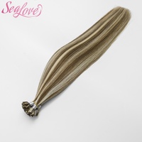 Ekstensi Rambut Keratin Italia Pre-bonded Grosir, Mini Flat Tip K Tip, Double Drawn Virgin Raw Russian Human Remy Hair