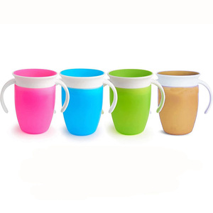 Logotipo Personalizado 240ml 360 °   Vaso Mágico de Silicona para Niños de 6 Meses en Adelante, Antiderrames, con Asa de Transición - Product Image 3