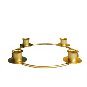 Hs Husnain Crafts Christmas Brass 4-<b>Candlestick</b> Durable Handmade Embossing Printed <b>Candlestick</b> Holder Home Decor - Product Image 4