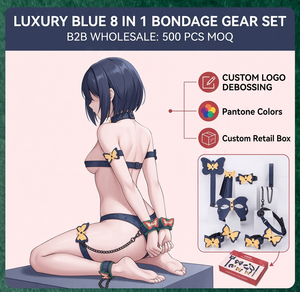 Kit de bondage réglable en cuir PU BANSEY, kit de retenue en cuir souple 567g, menottes à chaîne en métal noir, attaches de cheville, paddle - Product Image 1