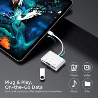 Lecteur de carte flash SD TF Cantell 3 en 1, hub Type-C USB3.0 externe pour hubs