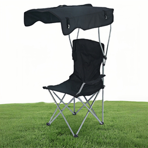 <span class=keywords><strong>Chaise</strong></span> <span class=keywords><strong>de</strong></span> camping pliable d'extérieur <span class=keywords><strong>avec</strong></span> <span class=keywords><strong>housse</strong></span> <span class=keywords><strong>de</strong></span> pluie, <span class=keywords><strong>accoudoirs</strong></span> et dossier en métal, auvent pare-soleil <span class=keywords><strong>pour</strong></span> pique-niques, pêche et barbecue - Product Image 3