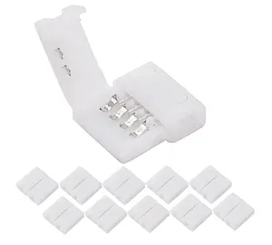 4-Pin 10mm RGB LED Light Strip Connectors LED Tape Light Clips Solderless Connectors for 5050 LED Strips