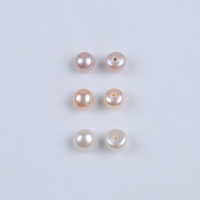 5.5-6mm GradeAAA Naturel Trois Couleurs Bouton Forme Perle D'eau Douce En Vrac 30 Paires Par Sac