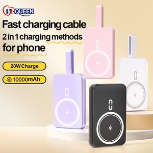 Custom 22.5W Portable Magnetic Power Bank 10000mah with Cable External Battery Wireless Charger Power Bank for Phone - Product Image 2