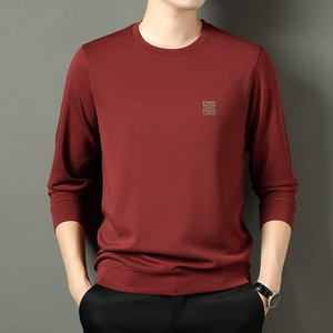 Vendita calda t-shirt da <span class=keywords><strong>uomo</strong></span> a maniche lunghe classica tinta unita polo da <span class=keywords><strong>uomo</strong></span> di mezza età e <span class=keywords><strong>giovane</strong></span> alla <span class=keywords><strong>moda</strong></span> business casual - Product Image 6