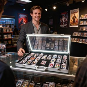 New Style Locking Aluminum Trading <b>Card</b> Display Cabinet Portable Tabletop Holder for Sports Graded <b>Cards</b> - Product Image 4