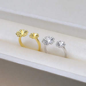 S925 <b>Silver</b> Open Ring Female Double Pearl Ring Pearl Finger Ring Handmade Jewelry DIY Accessories Jewelry Findings Components - Product Image 3