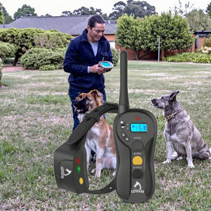 FCC CE Wasserdichtes 600M Fernbedienung Haustier Anti-Bark Einstellbarer Warnton Vibrierender Schock Nylon Elektrisches Hunde trainings halsband - Product Image 1