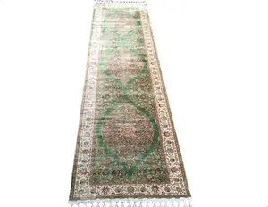 80cm x 300cm verde hecho a mano Egipto oriental mano anudada perisan diseñador de alfombras escaleras pasillo interior al aire libre de los corredores