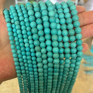 Compre Cuentas de Piedras Naturales HLC, Cuentas Sueltas de Turquesa en Hilo, Cuentas Sueltas de Piedras Preciosas Lisas para Joyería DIY, Regalos y Boutiques - Product Image 2