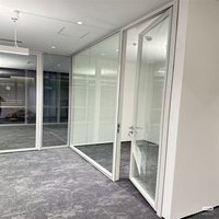 90mm Wall Thickness Aluminum Frame Steel Keel Panoramic Double Glass Partition for Luxury Residential Lobbies