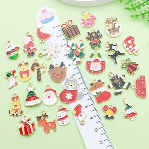 Christmas Alloy Charms Set 30Pcs Cartoon Santa Reindeer Snowman DIY Jewelry Accessories For Bracelets Necklaces Gift - Product Image 3