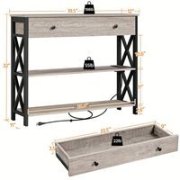 Console de salon moderne en bois avec rangement, table de canapé dorée, console d'entrée de luxe