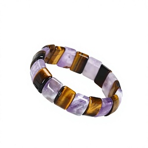 Nouveau bracelet jonc au design élégant, bracelet en pierres naturelles, améthyste, œil de tigre, style bohème unisexe, bijoux cadeau pour femme - Product Image 3
