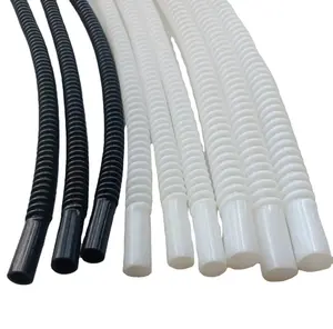 Black Ptfe Convoluted Tube Plastic Tubing Flexible Corrugated Plastic Fuel Ptfe Hose Ptfe Tubing