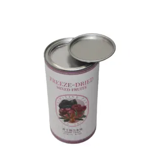 定制圆形圆筒纸包装盒食品级管，用于带金属盖的茶可可咖啡粉铝箔薄膜