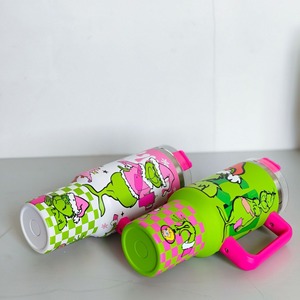 Tumbler 40oz 30oz 5D <span class=keywords><strong>Grinch</strong></span>, Borraccia Termica Moderna con Manico e Cannuccia, Regalo Perfetto per il Ritorno a Scuola - Product Image 5