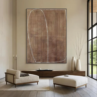 Brun Wabi-sabi Mur Art Abstrait Peinture À L'huile Grand Minimaliste Brun Texturé Art Moderne Art Salon Décor